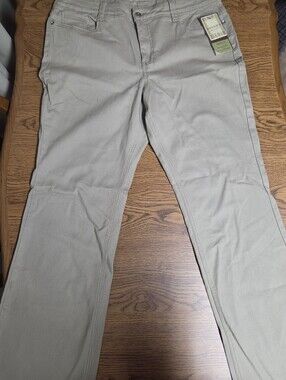 NWT Sonoma Denim Boot-Cut Pants in Light Khaki( SIlver Mink) Size 16